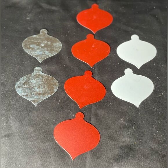 8 NEW Christmas Ornament Shape Metal Magnets Ready to Personalize 3 Colo… - Picture 1 of 9
